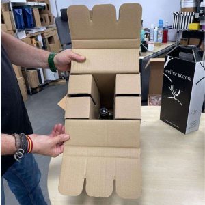 cajas para 6 botellas de vino especial para envios por mensajeria y paqueteria, Montaje lado ancho
