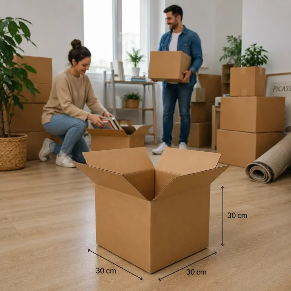 Cajas de Cartón 30x30x30 canal DOBLE y SIMPLE para mudanzas y logística