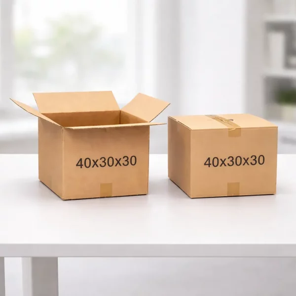Cajas de Cartón 40x30x30 CANAL DOBLE Y SENCILLO cerrada y abierta