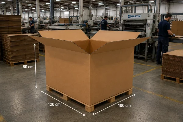 Contenedores de Cartón 120x100x80 ALTA RESISTENCIA para palet americano